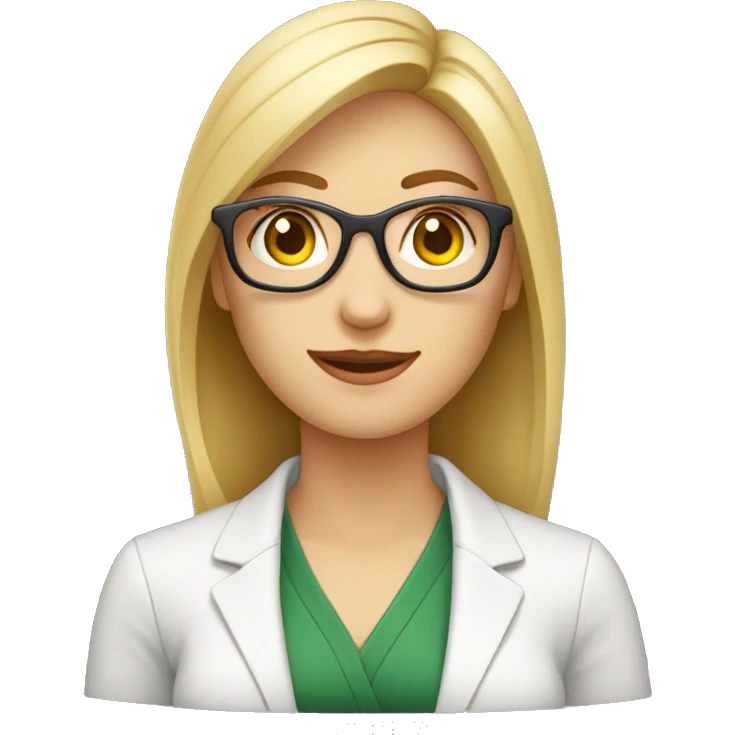 Profesora rubia sin gafas y flequillo de matemáticas  emoji