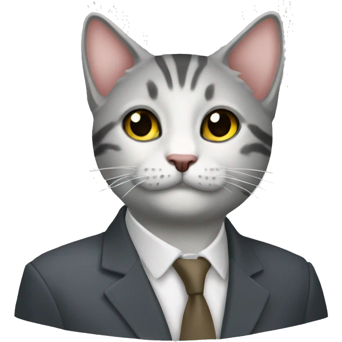 Серая маленькая кошка emoji