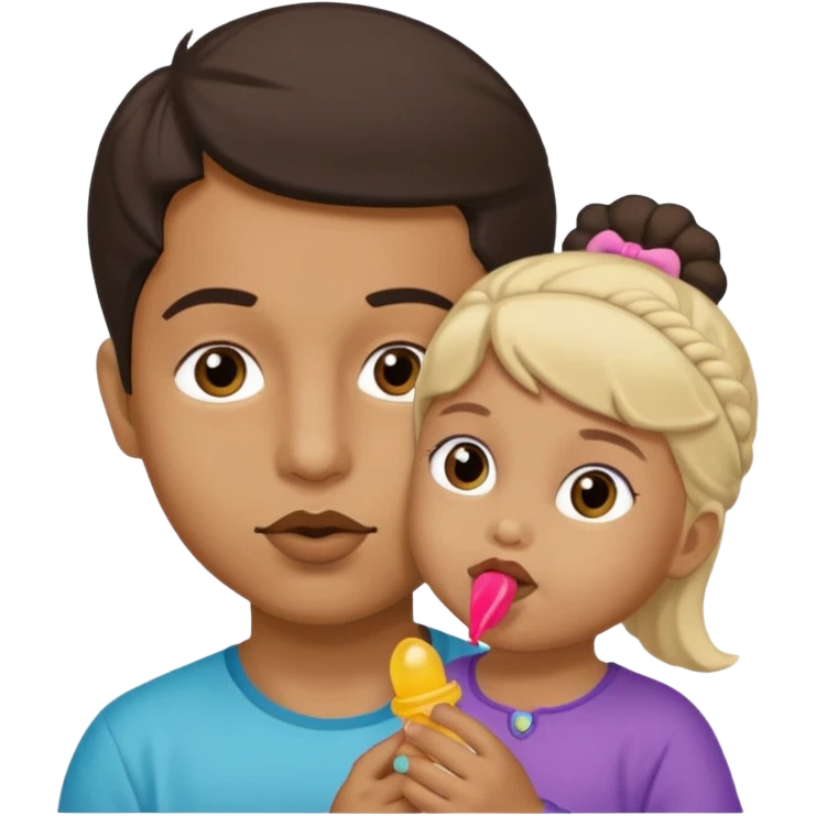 Muhhamad and Aisha Muhhamad old man little girl with binkie in mouth emoji