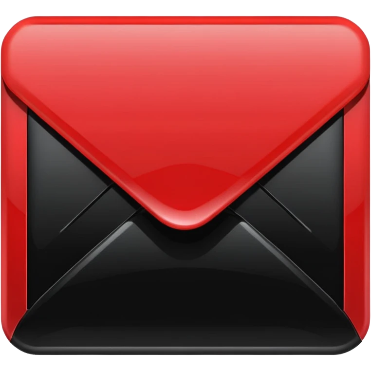 black and red email icon emoji