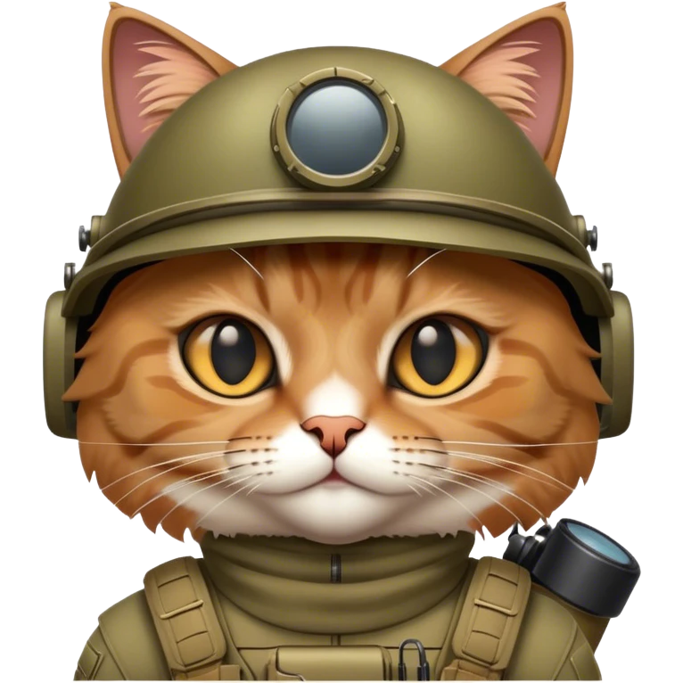 A cat soldier with modern equipment  emoji