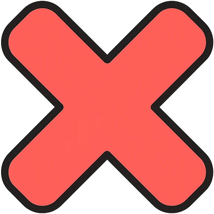 colored X symbol icon for 'no' or 'close' emoji