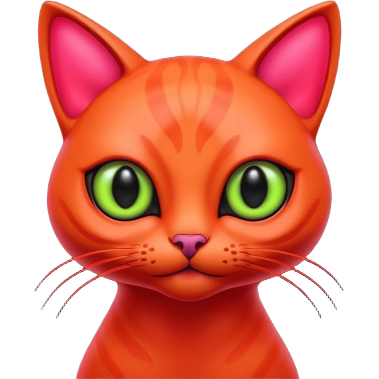 neon red alien cat emoji