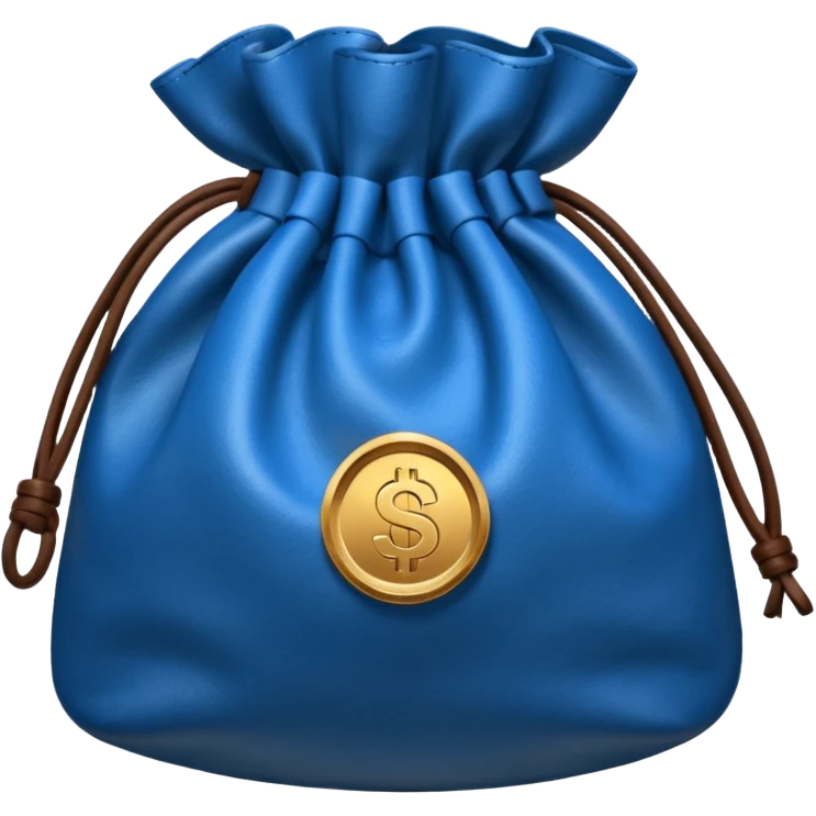 blue coins inside brown money bag emoji