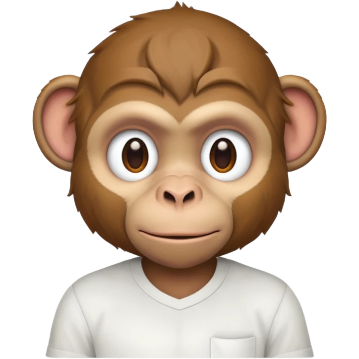 Macaco de camisa branca emoji