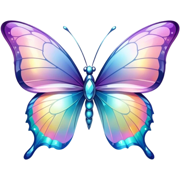 Transparent Shiny Glossy Pastel Gradient Hue Iridescent Crystal Butterfly emoji