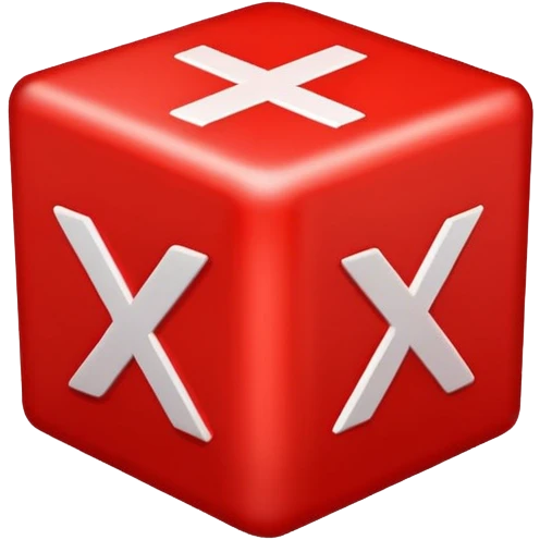 2D thick glowing red square box with bold X mark inside emoji