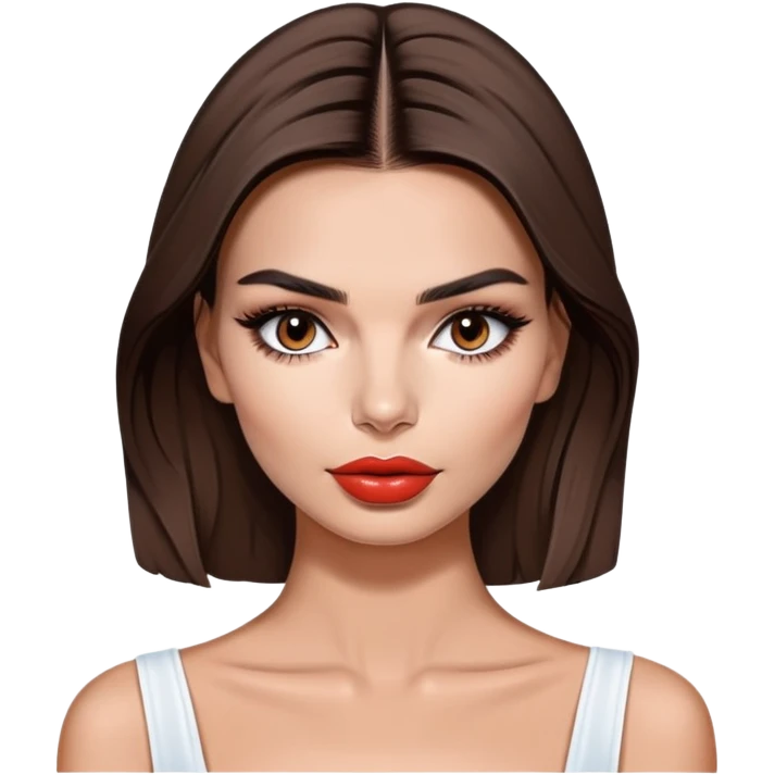 Emily Ratajkowski, beautiful fashion model with brunette hair, full lips, defined eyebrows emoji