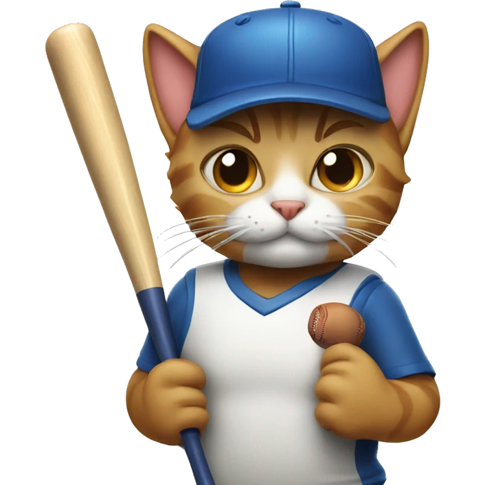 Cat with a baseball bat emoji