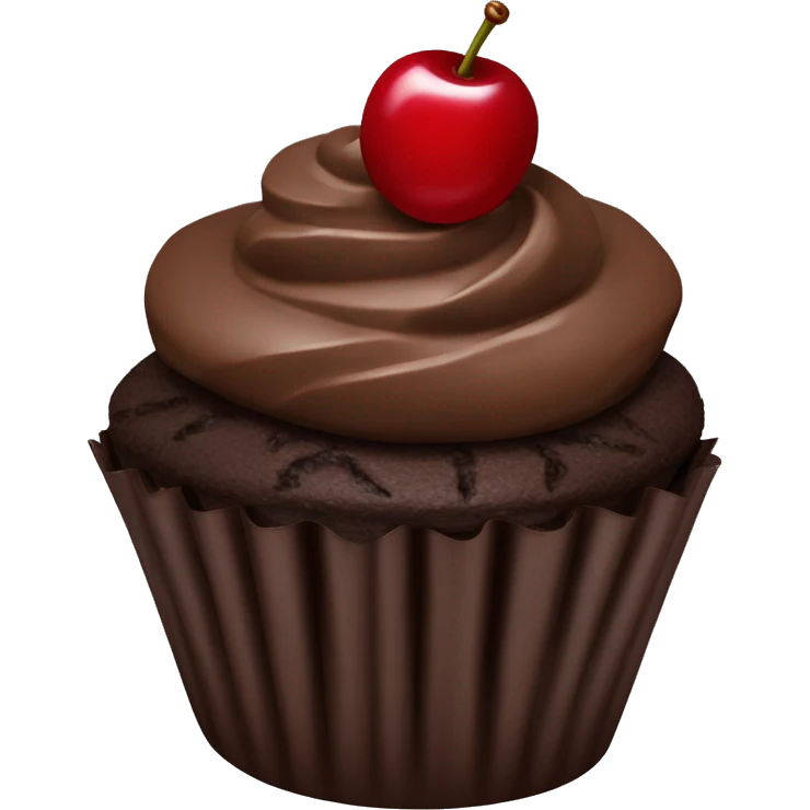 Chocolate cupcake with cherry  emoji