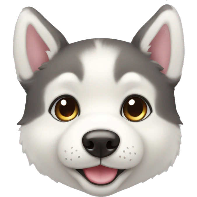 cute kawaii baby dog husky emoji