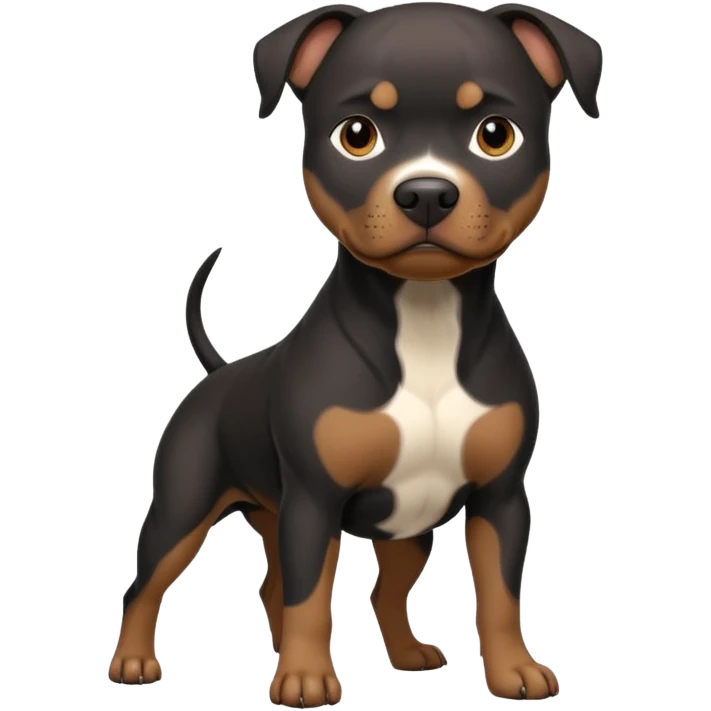A black pitbull dog emoji