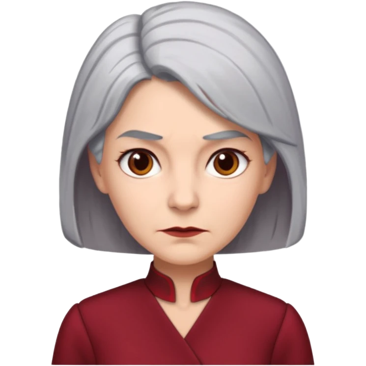 i need an image of a older woman named bonny who is a bind fund manager. where dark red professional dress with grey hair emoji