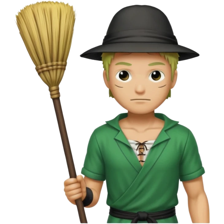 Zoro holding a broom emoji
