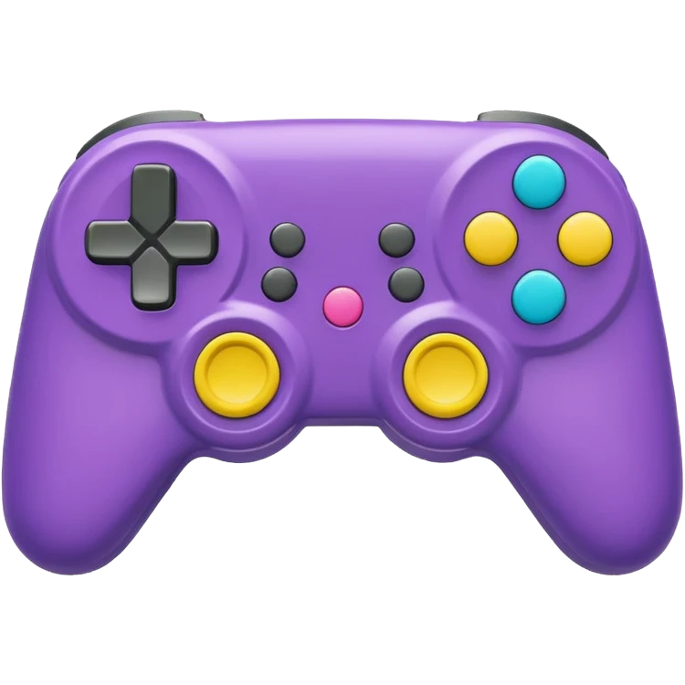 yellow, pink, blue, purple, green colored game controller emoji