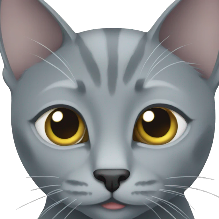 Grey Russian blue cat emoji