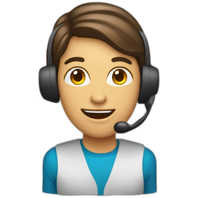 call center operator at work emoji