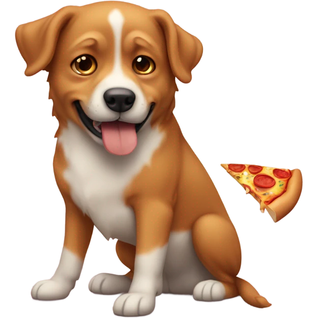 Cachorro comendo pizza emoji