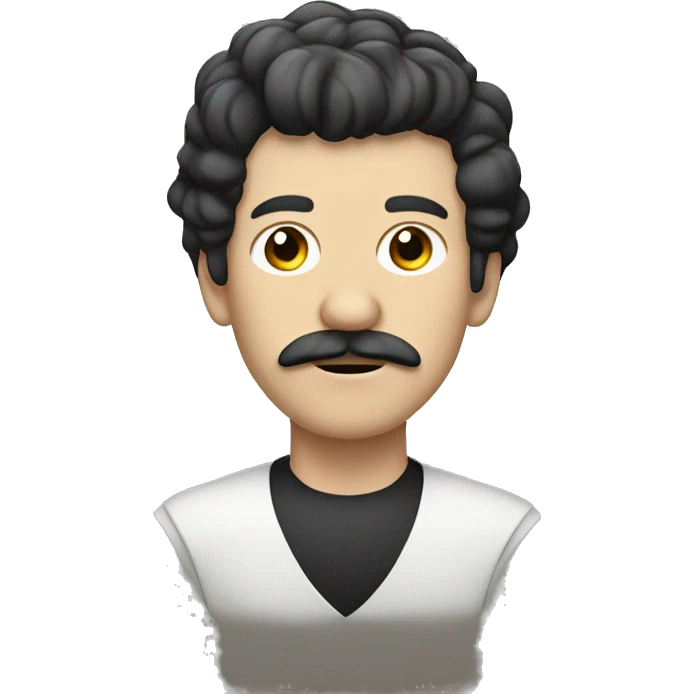 Germán man with white skin, square mustache and Benito Juarez hair emoji