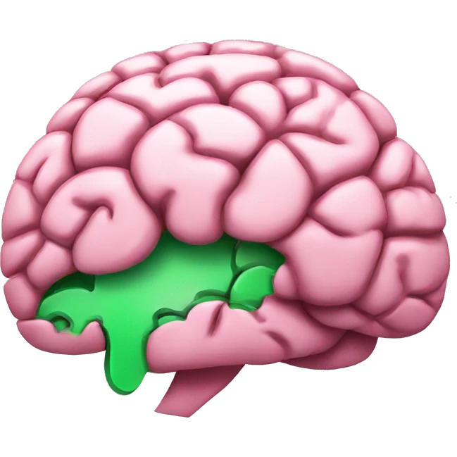 pink brain with green chip  emoji