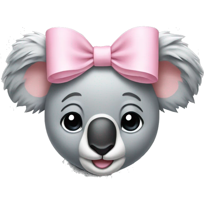 light pink bow on a koala emoji