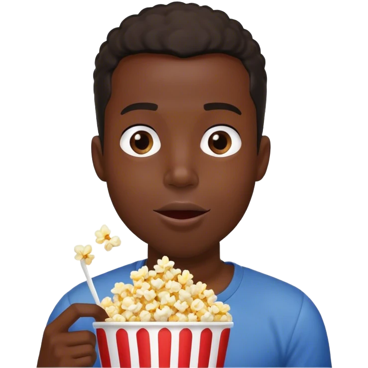 Black guy eating popcorn emoji