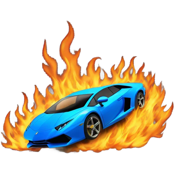 lamborghini, blue fire  emoji