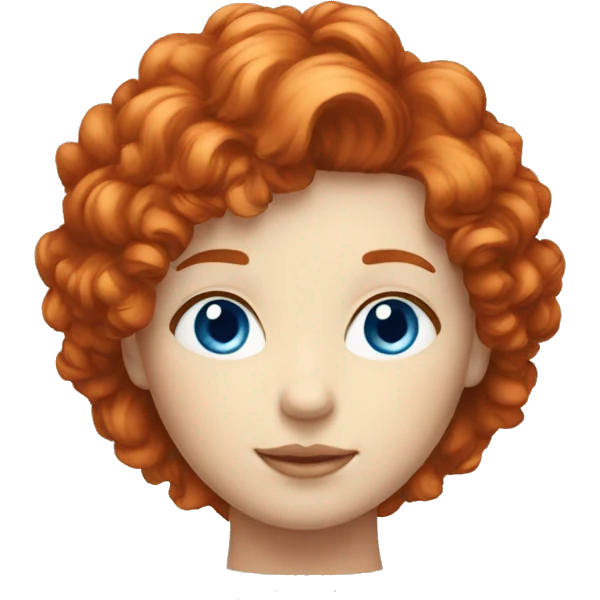 Redhead with fluffy short haire with blue eyes one person face emoji emoji