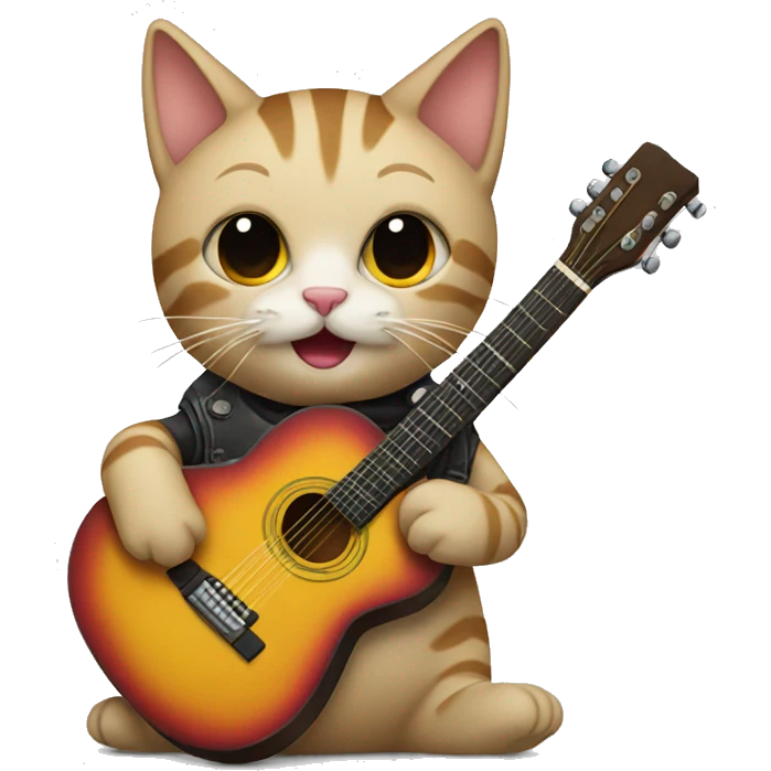 cat with a guitar emoji