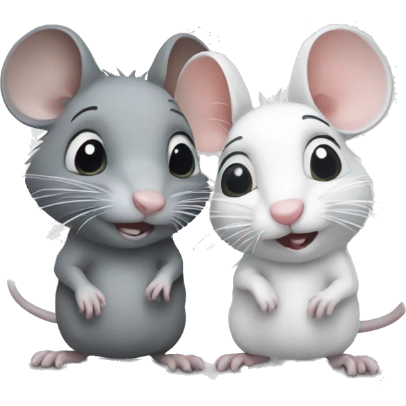 Grey rat and white rat emoji