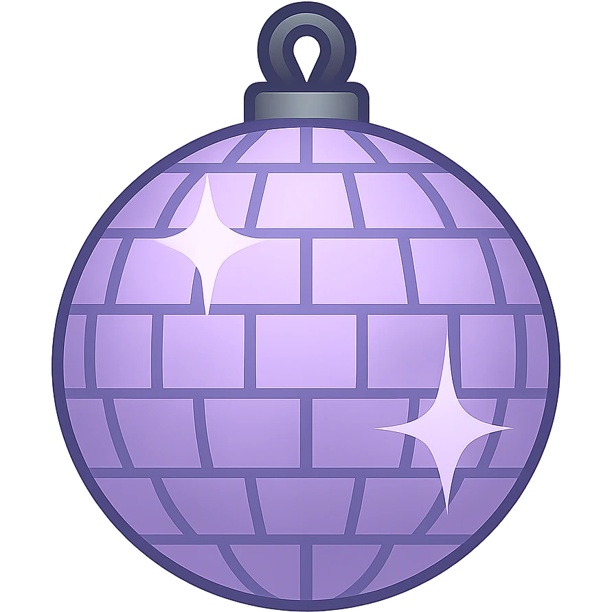 lilac disco ball, twitter emoji style emoji