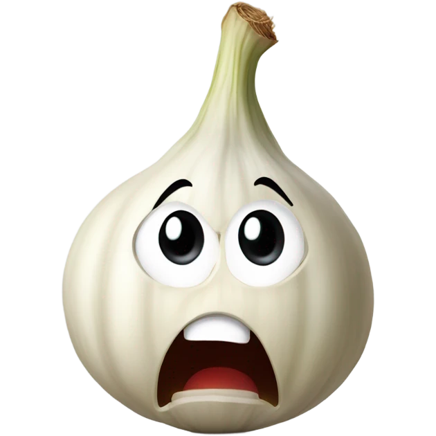 Red face angry garlic emoji