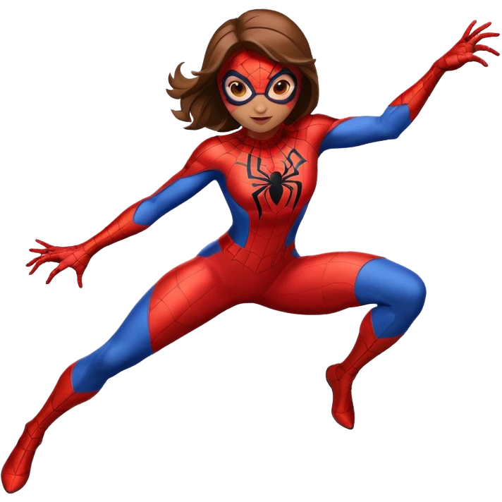 spidergirl in a dynamic pose, vibrant superhero costume, energetic expression emoji