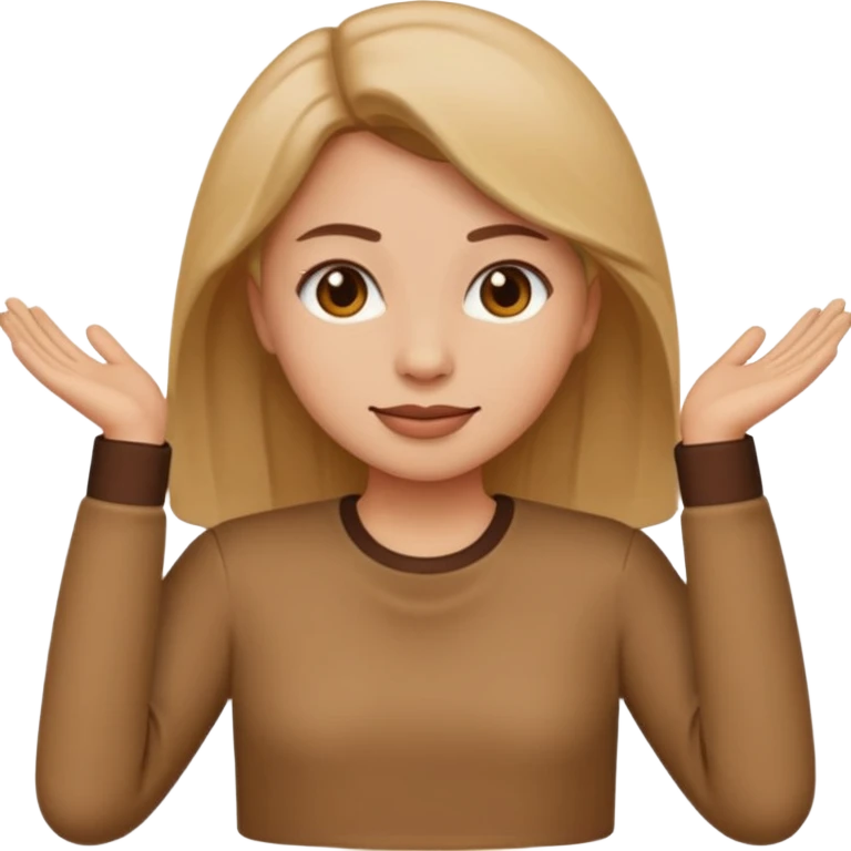 create an emoji, in color brown long sleeves, for women, no human emoji