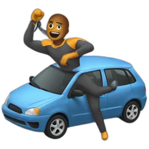 getting hit by a car emoji