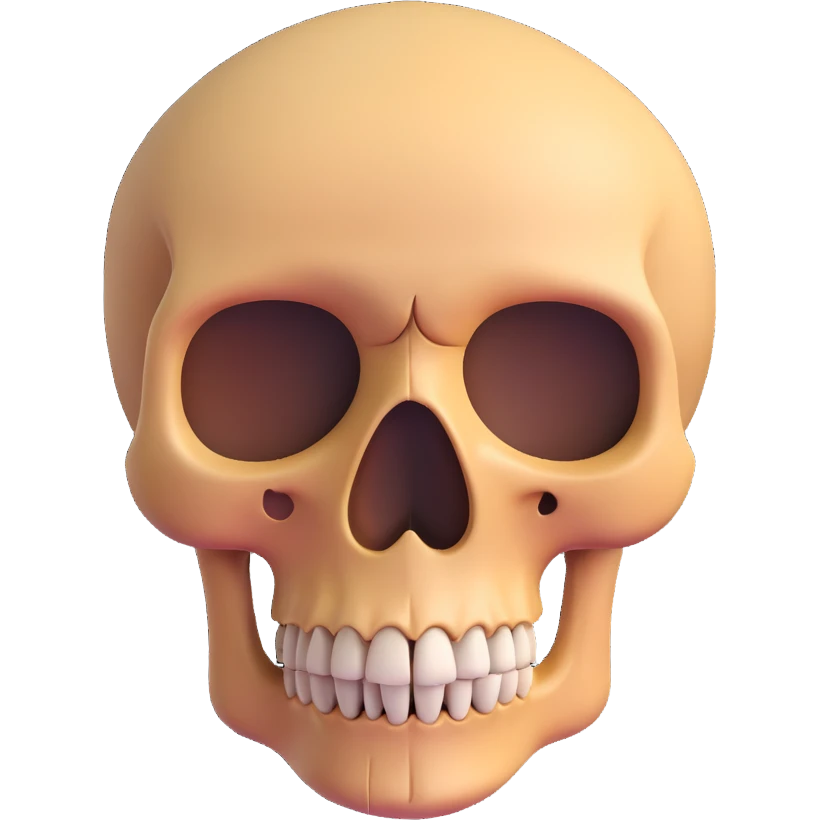 skull emoji with a wooden nose growing out, inspired by Pinocchio, emoji style emoji