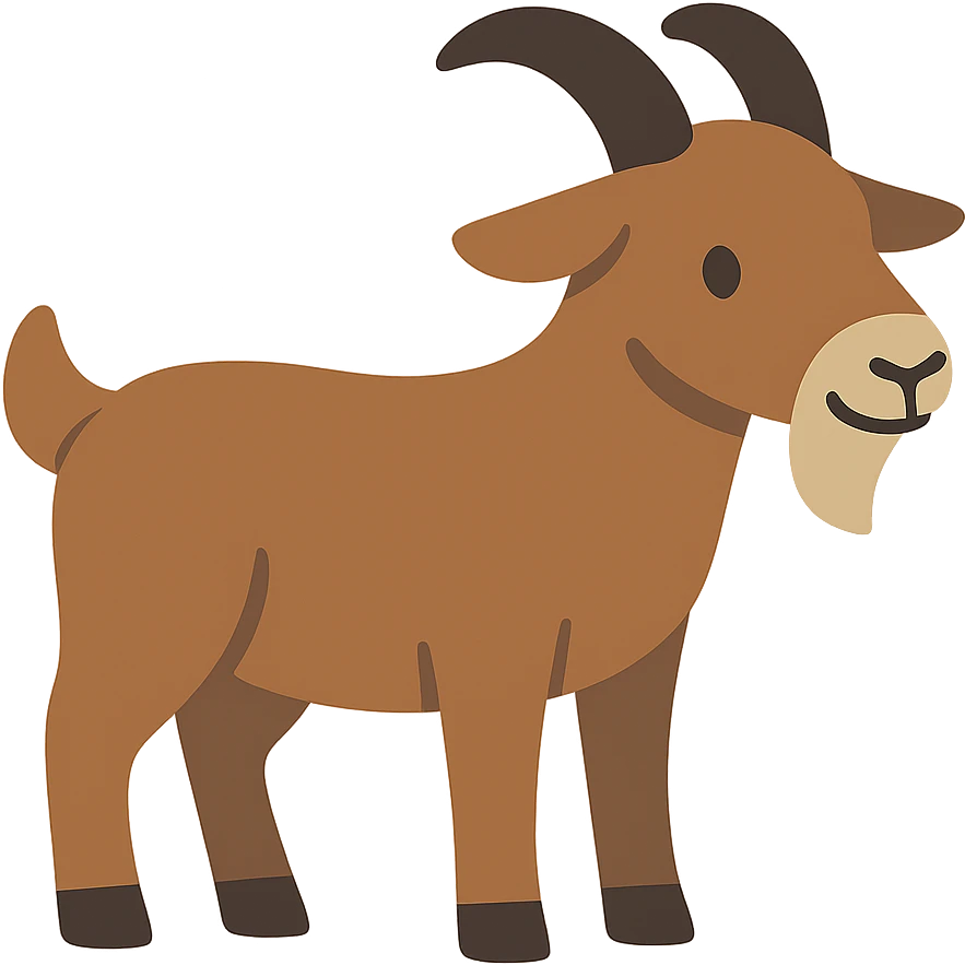flat toon style goat emoji