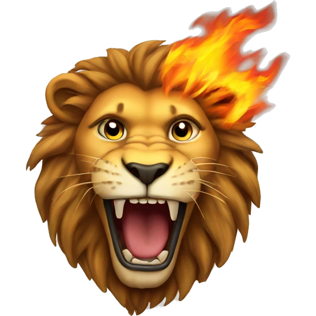 Lion on fire  emoji