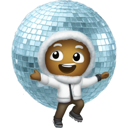 Dancing in snow disco ball emoji