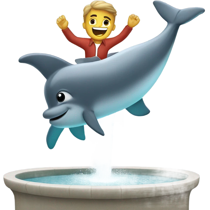Guy who thinks he’s a dolphin jumping in a fountain emoji