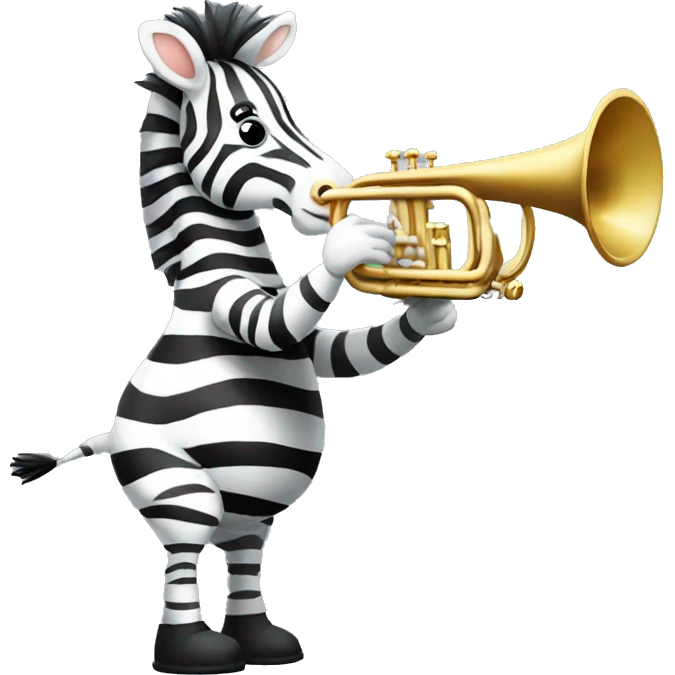 Zebra playing the Trumpet emoji