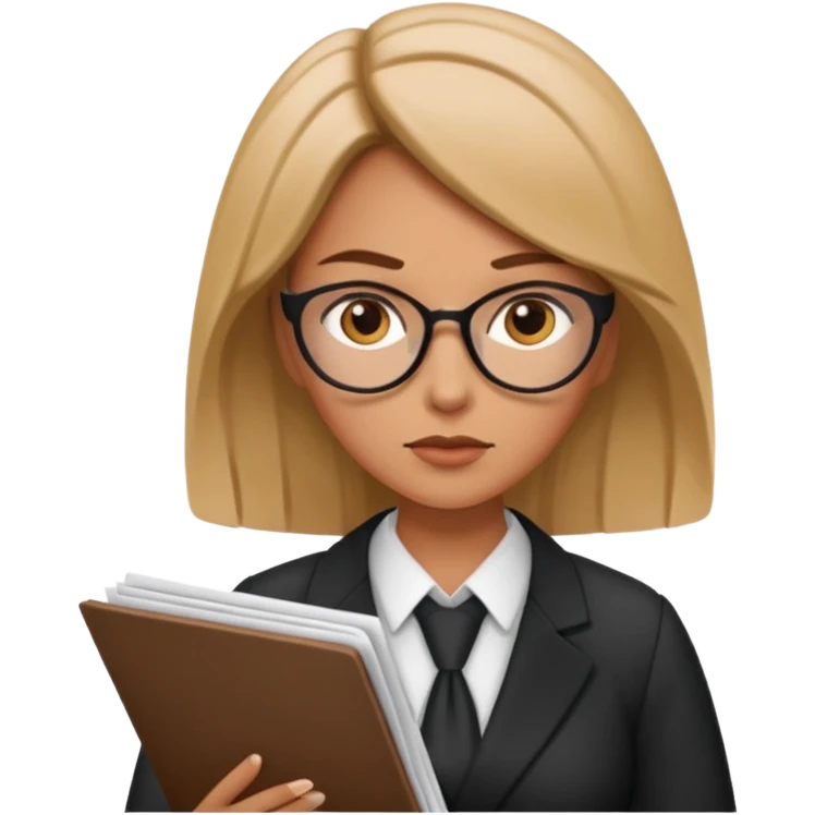 female lawyer reading a document emoji