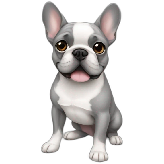 french bulldog grey emoji