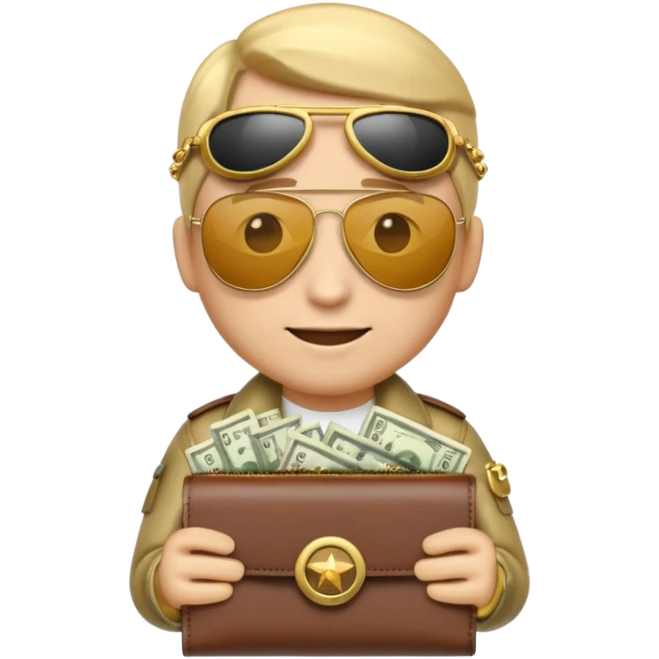 Aviator money emoji, wallet full of cash, casino vibe, premium 3D emoji style, clean, no background
 emoji