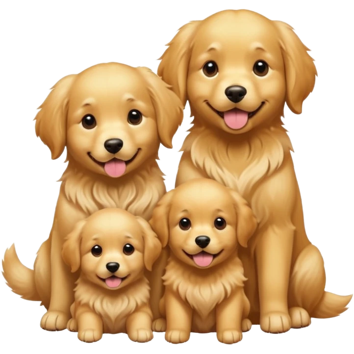 2 dogs 3 puppies emoji