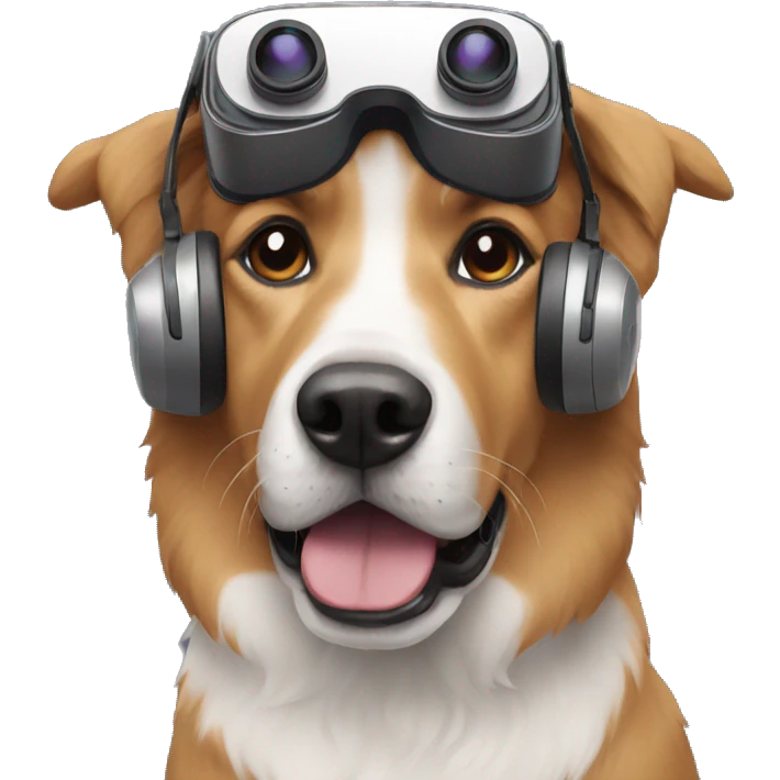 Dog with vr emoji