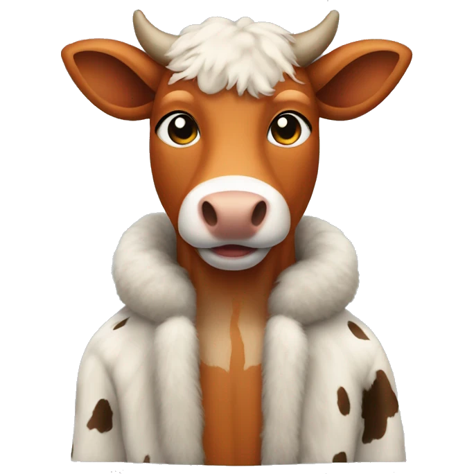 cow in a fox fur coat emoji