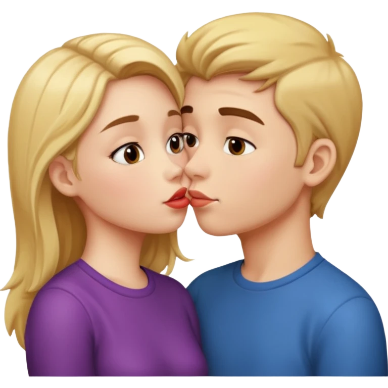 Girl and boy kissing emoji
