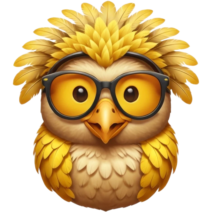 cool happy bird with sunglassess  emoji