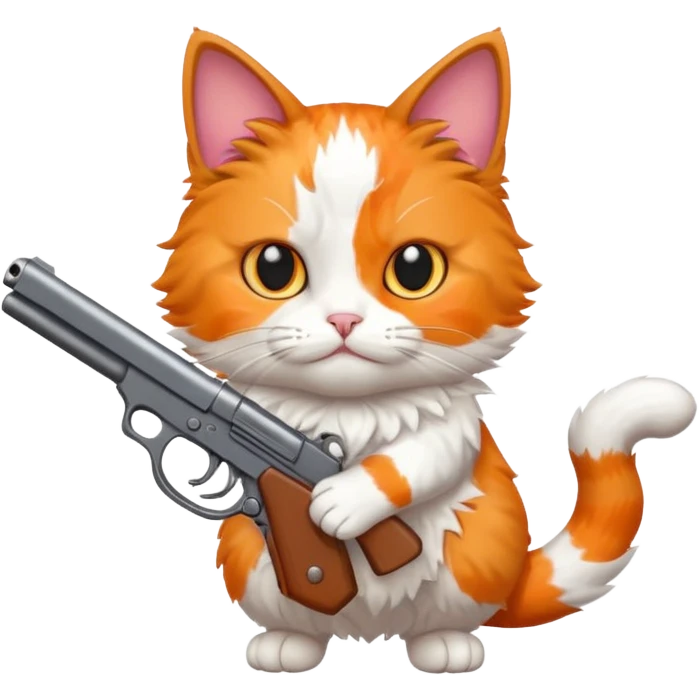 A cat with a gun emoji
